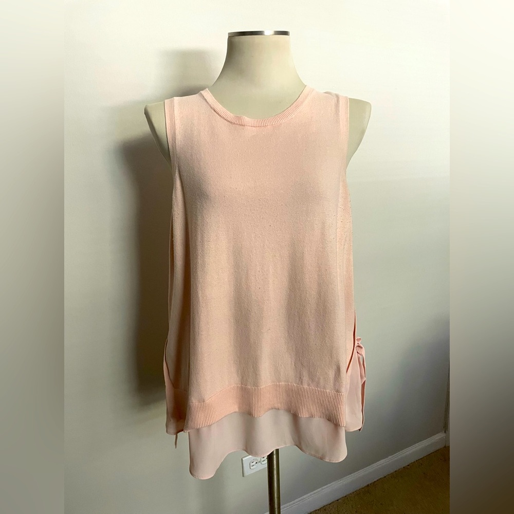 Mixed media ballet pink sweater from LOFT